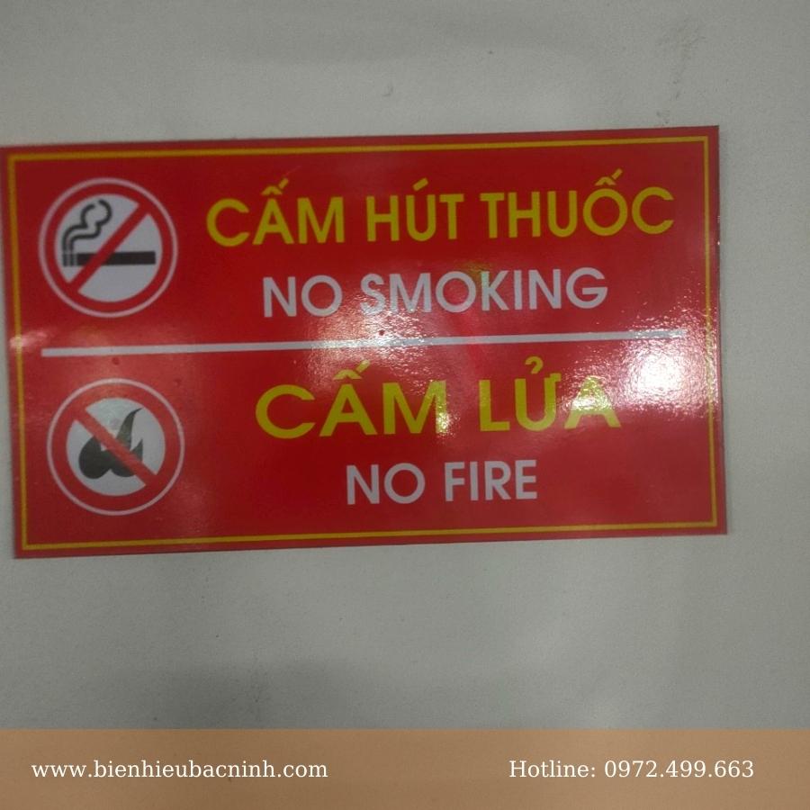 Thi cong bien cam hut thuoc khach san Grand Phoenix Hotel Nga 6 Bac Ninh
