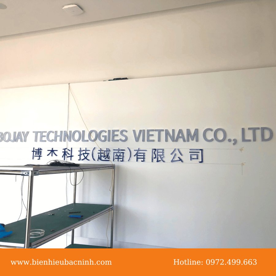 Thi công dự án thi công đèn led chữ nổi Bojay khu công nghiệp Yên phong Bắc Ninh