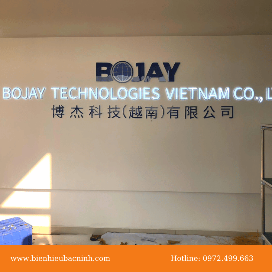 Thi công hoàn thiện dự án thi công đèn led chữ nổi Bojay khu công nghiệp Yên phong Bắc Ninh