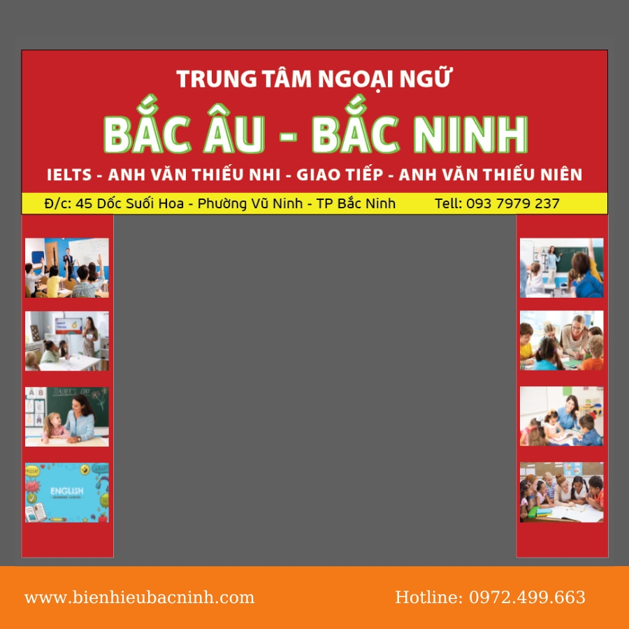 maket biển hiệu trung tâm ngoại ngữ Bắc Âu Bắc Ninh - Bienhieubacninh.com